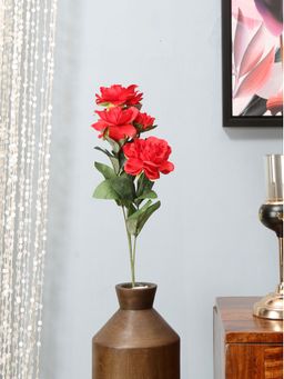 At Home by Nilkamal - Rose Bush Artificial Stick|for Home Décor|Pack of 1|65 cm|Red