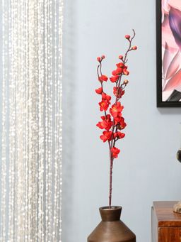 At Home by Nilkamal - Blossom Plum Artificial Stick|for Home Décor|Pack of 1|93 cm|Red