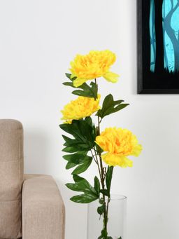 At Home by Nilkamal - Peony Artificial Stick|for Home Décor|Pack of 1|120 cm|Yellow