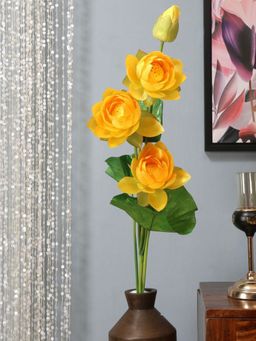 At Home by Nilkamal - Lotus Artificial Stick|for Home Décor|Pack of 1|105 cm|Yellow