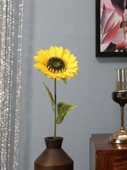 At Home by Nilkamal - Sunflower Artificial Stick|for Home Décor|Pack of 1|55 cm|Yellow