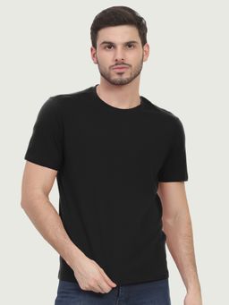 FREECULTR - Black Men's Organic Cotton Solid Crew Neck Half Sleeve T-Shirt