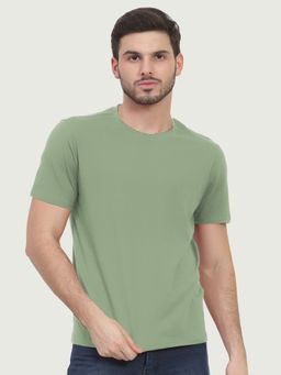 FREECULTR - Green Men's Organic Cotton Solid Crew Neck Half Sleeve T-Shirt