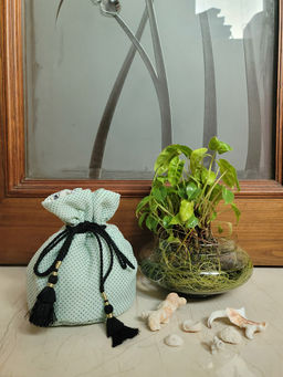 Misfit Panda - Green Printed Potli