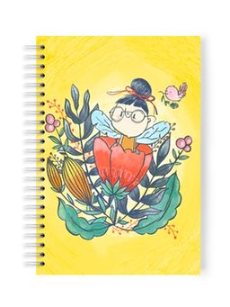 Alicia Souza - Yellow Flowers Notebook - White Spiral