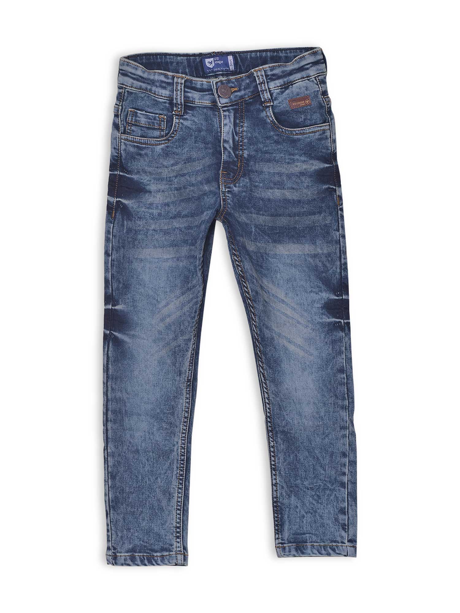 Blue Color Denim With Light Towel Wash 