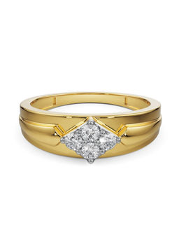 EMORI - Rhombus Quad Wedding Men's Ring in 18KT Gold | Authentic & Certified Lab Diamonds