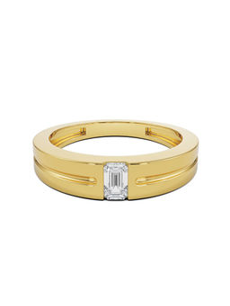 EMORI - Sleek Emerald Men's Men's Ring in 14KT Gold | Authentic & Certified Lab Diamonds