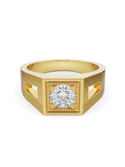 EMORI - Ezra Round Men's Men's Ring in 18KT Gold | Authentic & Certified Lab Diamonds