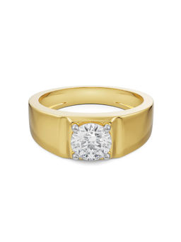 EMORI - Oliver Round Men's Men's Ring in 14KT Gold | Authentic & Certified Lab Diamonds