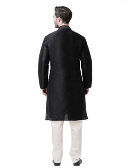 SG LEMAN - Black Solid Kurta For Men (Set of 2)