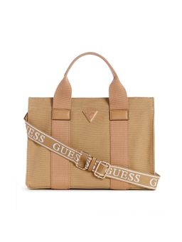 Guess - Women'S Solid Brown Pure Cotton Small Tote Bag