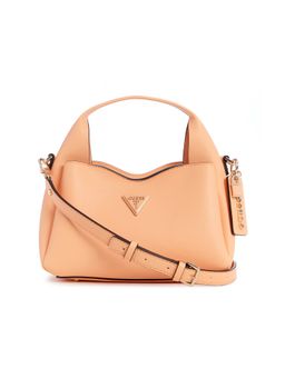 Guess - Women'S Solid Peach Polyurethane Iwona Top Zip Crossbody Bag