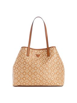 Guess - Women'S Braided Brown Polyurethane Vicky 2 In 1 Tote Bag