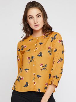 RARE - Women Mustard Yellow Floral Printed Top