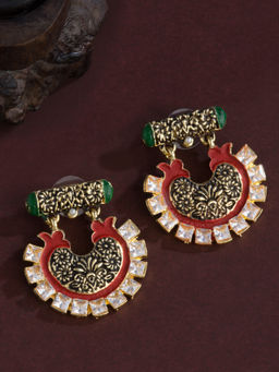 E2O - Green Classic Chandbalis Circular Earrings