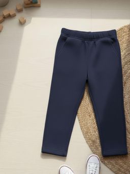 RIGO - Girls Solid Navy Blue Terry Pant