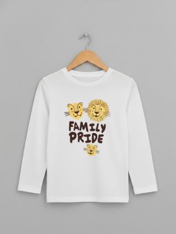 RIGO - Boys Printed White Regular Fit Full Sleeves Cotton Casual T-Shirt