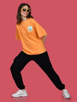 Zink London - Womens Orange Printed T-shirt