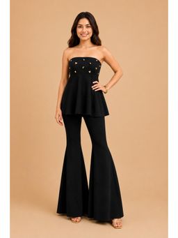 Urban Suburban - Black Hand Embroidered Tube Top