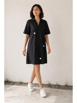 CANOOPI - Black Canvas Dot Polo Dress
