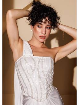 SEORAA - White Inaya Corset Top