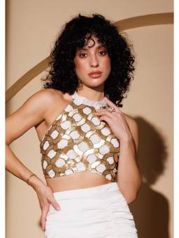 SEORAA - White Liyana Crop Top