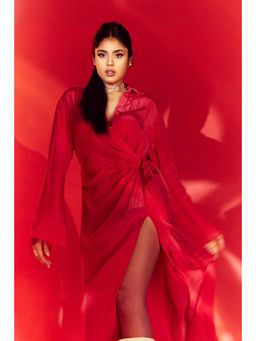 Masumi Mewawalla - Hot Pink Shirt Maxi Dress