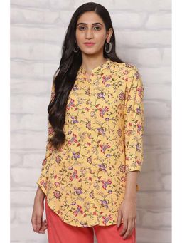 Rangriti - Yellow Viscose Rayon Short Top