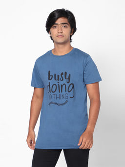 TeenTrums - Boys Busy Doing Nothing Graphic Tee Diesel Blue