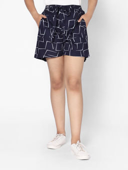 TeenTrums - Girls Printed Shorts Navy