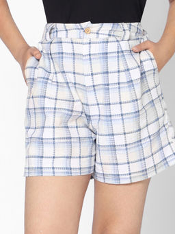 TeenTrums - Girls Check Shorts White