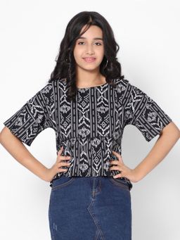 TeenTrums - Girls Frill Top Black