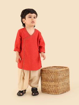 Fabindia - Red Cotton Kurta With Dhoti Pant