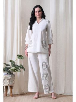 Autumnlane - Midushi Daisy Embroidery Cotton Co-Ord Set
