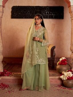 Autumnlane - Mihika Kelly Full Work Kurti With Palazzo & Dupatta