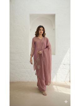 Autumnlane - Mihika Peony Full Work Kurta With Palazzo & Dupatta