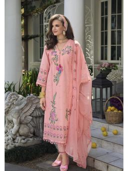 Autumnlane - Nayla Rose Embroidery Premium Lawn Kurta With Pant & Dupatta