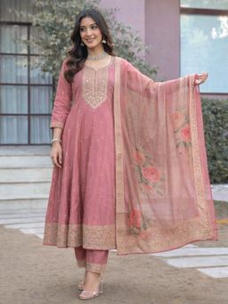 Autumnlane - Shanti Flamingo Full Work Kurta With Pant & Dupatta