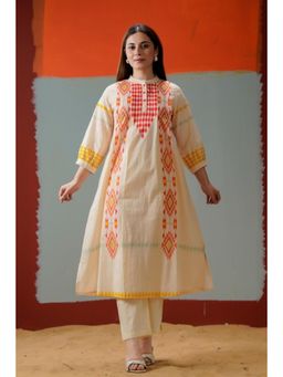 Autumnlane - Tatva Coral Cotton Kurta With Pant