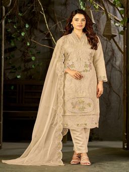 UDAY ENTERPRISE - Organza Silk With Heavy Embroidery Kurta With Pant & Dupatta