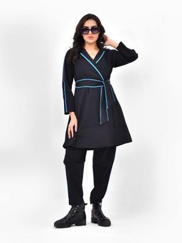 WE'AVE BY SHUBHKARI - Edgy Black Beauty Angarkha Kurti With Pant