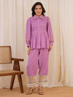 WE'AVE BY SHUBHKARI - Smocked Purple Co-Ord Set