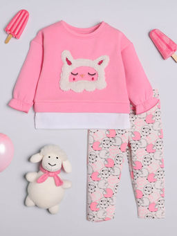 Nautinati - Girls Applique Sweatshirt with Trouser (Set of 2)