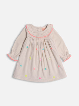 Nautinati - Girls Floral Embroidered A-Line Dress