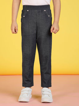 Nautinati - Girls Solid Regular Fit Mid-Rise Stretchable Jeggings