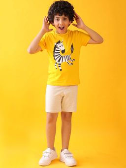 ANTHRILO - Zebra Ecru Boys T-Shirt with Shorts (Set of 2)