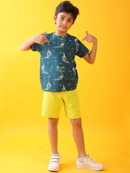 ANTHRILO - Teal Sail Away Boys T-Shirt with Shorts (Set of 2)