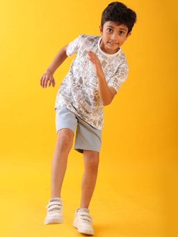 ANTHRILO - Waves Aop Boys T-Shirt with Shorts (Set of 2)