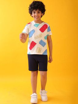 ANTHRILO - Block Builder Denim Boys T-Shirt with Shorts (Set of 2)